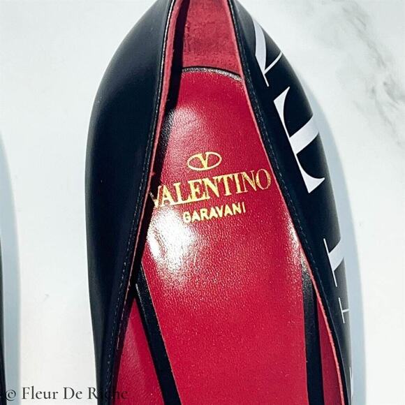 $795 Valentino Garavani 'VLTN' Pointy Toe Pumps Black EU 39 US 9 - Picture 4 of 6